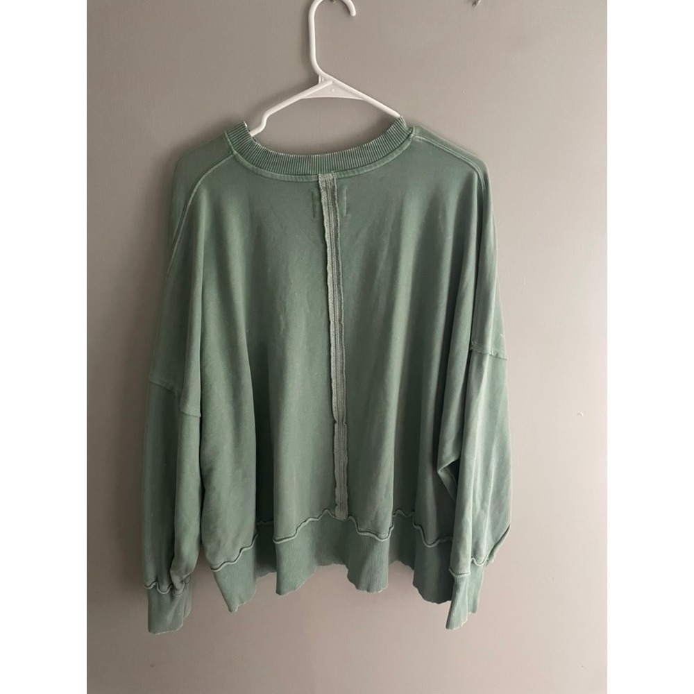 American Eagle Seriously Lived-In Oversized Sweatshirt Sage Green Large - Picture 6 of 9